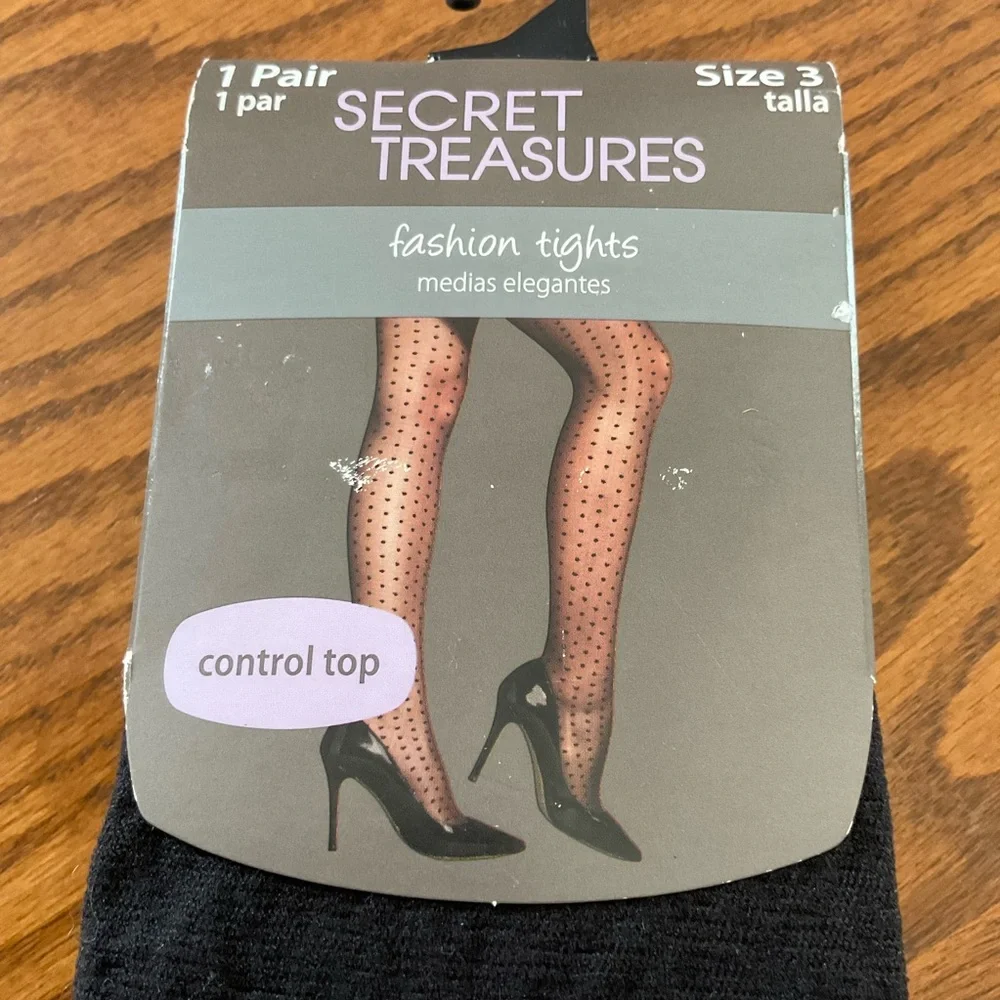 NWT Secret Treasures Fashion Tights With Control Top - Women’s Sz 3 Tall